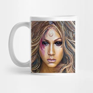 Jennifer face with long hair Mug